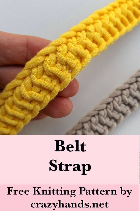 Learn how to knit a strap that can be used as a belt, bracelet, top strap, bag handle or anything else you have in mind. #knitbelt #knitstrap #knitbeltstrap #knittingpattern #knitpattern #knitting #knit #howtoknit Knitted Belt Pattern, Knit Belt, Free Knitting Patterns For Women, Local Yarn Shop, Learn How To Knit, Strap Bag, How To Knit, Hat Knitting Patterns, Sweater Knitting Patterns