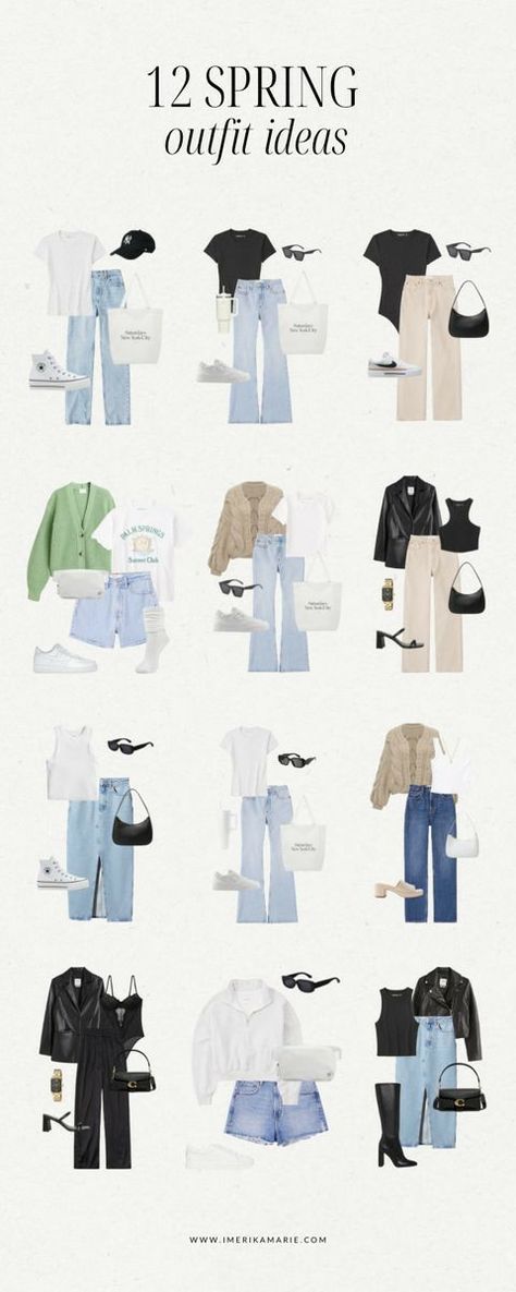 Outfit Ideas With Basics, Cute Outfits Spring Aesthetic, Wardrobe Spring 2024, Outfit Ideas For Spring 2024, Ootd For School Casual, Spring Ootd 2024, Clean Girl Spring Outfits, Trendy Outfits Spring 2024, Trendy Outfits 2024 Spring