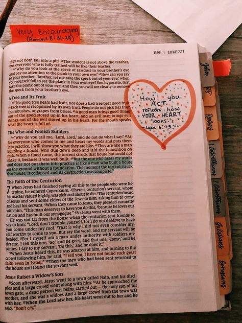 Luke 6 Bible Journaling, Luke 1 Bible Study Notes, Luke Bible Journaling, Messy Bible, Bible Annotations, Luke 6 45, Inspire Bible, Bible Journaling Supplies, Gods Princess