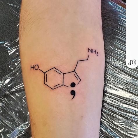 30+ Meaningful Semicolon Tattoos for Women and Men - 100 Tattoos Tattoo Designs With Semicolon, Serotonin Tattoos For Women, Seni Colon Tattoo, Patch Tattoo Ideas, Tattoo Recovery, Tattoo Semicolon, Semicolon Wrist Tattoo, Serotonin Tattoo, Semicolon Tattoos