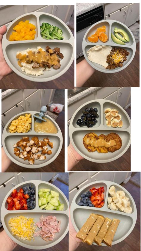 Blw Daycare Meals 9 Months, Healthy Food For One Year Old, Easy Lunch For One Year Old, Meals For 18month Old, 14month Old Meals, Meal Prep 10 Month Old, Lunch For 13 Month Old, Lunch For 11 Month Old Baby, Meal Prep For 1 Year Baby