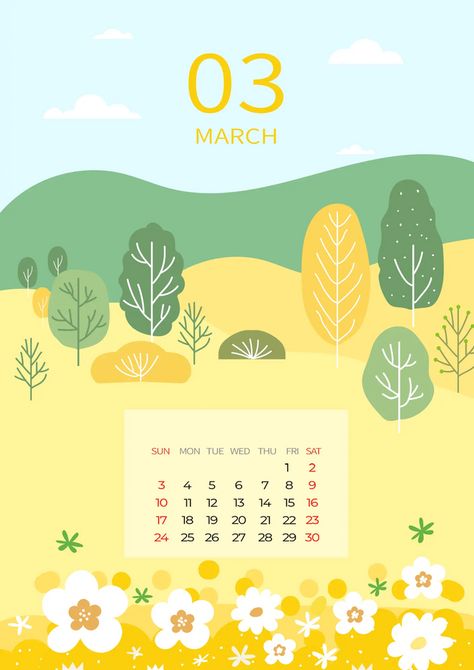 spring march 2024 calendar multi color cartoon style park#pikbest#Templates Spring Calendar Ideas, March 2024 Calendar Aesthetic, March 2024 Calendar, Calendar Aesthetic, March Calendar, Aesthetic Calendar, Watercolor Calendar, Calendar Background, Calendar March