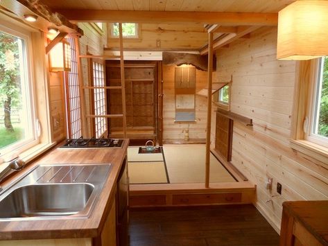 Japanese 'Meditation-style' Zen Tiny House Japanese Style Tiny House, Oregon Cottage, Wohne Im Tiny House, Japanese Tea House, Tiny House Storage, Banner Image, House Pictures, Tiny House Layout, House Cottage