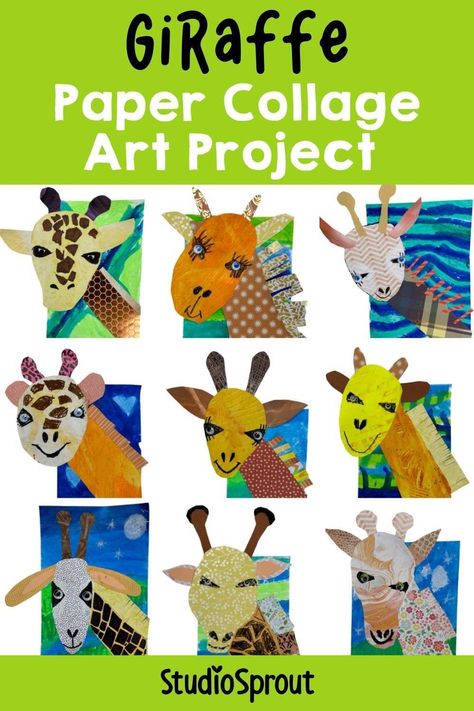 Looking for some paper collage art for your kids? In this art lesson, young artists will transform painted paper scraps into a Giraffe collage while learning fun science facts about these gentle giants! Kids will create a stunning giraffe collage with Studio Sprout's step-by-step guide. Let their creativity roam free as they craft their own gentle giraffe masterpiece. Find out how to get access to this art lesson now! Giraffe Collage, Fun Science Facts, Art Project For Kids, Cool Science Facts, Collage Art Projects, Paper Collage Art, Project For Kids, Paper Scraps, Art Lessons For Kids