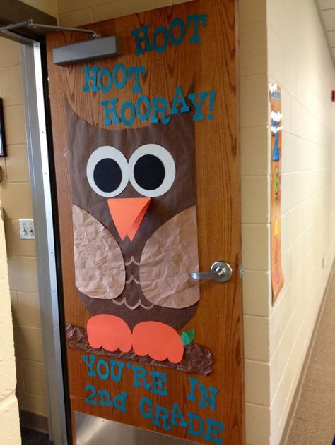 owl classroom door | Owl Classroom Door Could do for Red Ribbon Week...Hoot, Hoot, Hoot!  Give Drugs the Boot! Owl Classroom Door, Owl Door Decorations, Owl Classroom Decor, Owl Theme Classroom, Owl Classroom, Red Ribbon Week, Preschool Bulletin, Preschool Bulletin Boards, School Doors