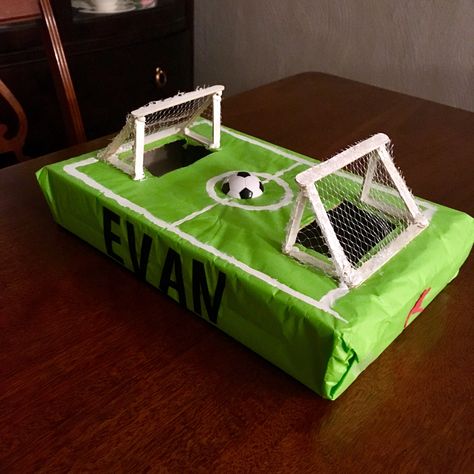 Valentine Box Ideas For School Boys Soccer, Mailbox Valentine Box Ideas Kids, Soccer Goal Valentines Boxes, Boys Valentines Boxes Soccer, Soccer Field Valentines Boxes, Valentines Card Boxes For School, Homemade Valentine Boxes For Boys, Sports Valentines Boxes, Soccer Valentines Boxes