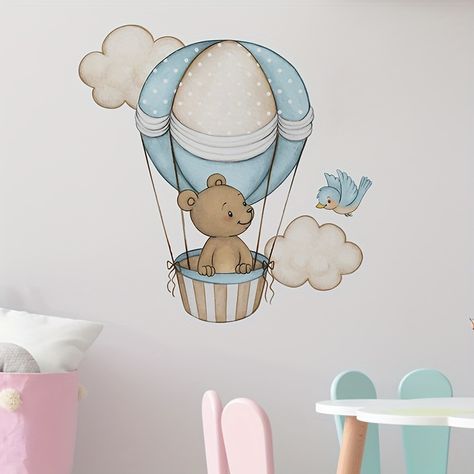 Faster shipping. Better service Hot Air Balloon Cartoon, Baby Nursery Wall Decals, Baby Room Paintings, Balon Cu Aer Cald, Baby Painting, Nursery Paintings, Wall Decor Decals, Removable Wall Stickers, Cartoon Wall