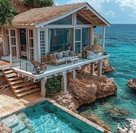 Maldives House On Water, Maldives House, Sims Exterior, House On Water, Dream Life House, Water House, Dream Beach Houses, Pool Chemicals, Dream House Rooms