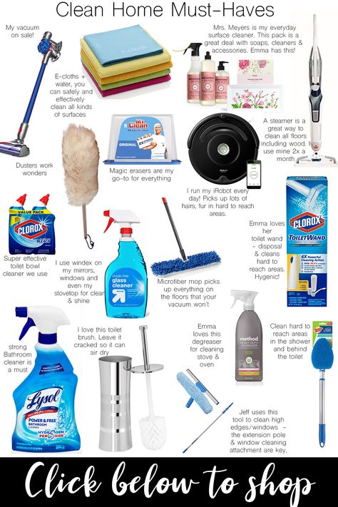 16 Cleaning Supplies & Tools You Can't Live Without - Best deep cleaning routine and cleaning products everyone needs in their home. Disinfect your home! Cleaning Supplies Checklist, Cleaning Supplies List, Cleaning Supplies Organization, Bathroom Cleaning Supplies, House Cleaning Checklist, Deep Cleaning Tips, Cleaning Motivation, Buku Skrap, Cleaning Business