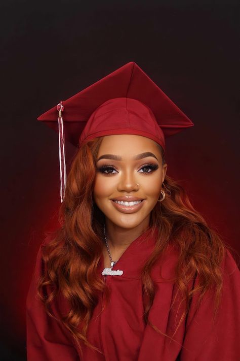 Cap And Gown Senior Pictures Yearbook, Cap And Gown Senior Pictures High School, Senior Cap And Gown Pictures, Red Cap And Gown, Red Graduation Gown, Red Graduation Cap, Cap And Gown Senior Pictures, Senior Pictures Yearbook, Gown Photoshoot