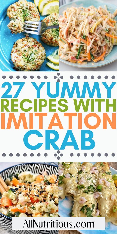 Crab Recipes Healthy, Immitation Crab Recipes, Crab Recipes Easy, Crab Salad Recipe, Crab Meat Recipes, Crab Dishes, Seafood Recipes Healthy, Healthiest Seafood, Easy Meat Recipes