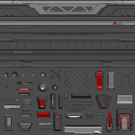 ArtStation - Lumineer67 Trim Sheet and Details, Shawnell Priester Plant Laboratory, Scifi Corridor, Trim Sheet, Space Texture, Sci Fi Props, Hard Surface Modeling, Sci Fi Tech, Sci Fi Design, Sci Fi Environment