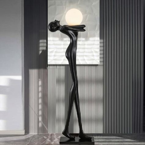 Orren Ellis Jacqulynn 80'' LED Novelty Floor Lamp | Wayfair Modern Black Lamp, Sculptural Floor Lamp, Acrylic Floor Lamp, Ball Sculpture, Classic Wall Lights, Novelty Floor Lamp, Elegant Floor Lamps, Crystal Wall Lighting, Classic Chandeliers