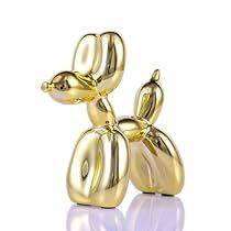 Gold Balloon Dog Decor, Navy Blue White And Gold Apartment, Balloon Dog Decor, Cute Room Decorations, Gold Balloon Dog, Cute Statue, Ballon Dog, Room Decor Preppy, Balloon Dog Sculpture