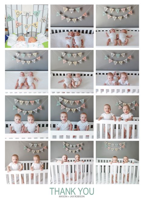 Memory Ideas, Twin Pictures, Twin Photography, Baby Milestones Pictures, Monthly Baby Pictures, Monthly Pictures, Twin Photos, Monthly Baby Photos, Milestone Pictures