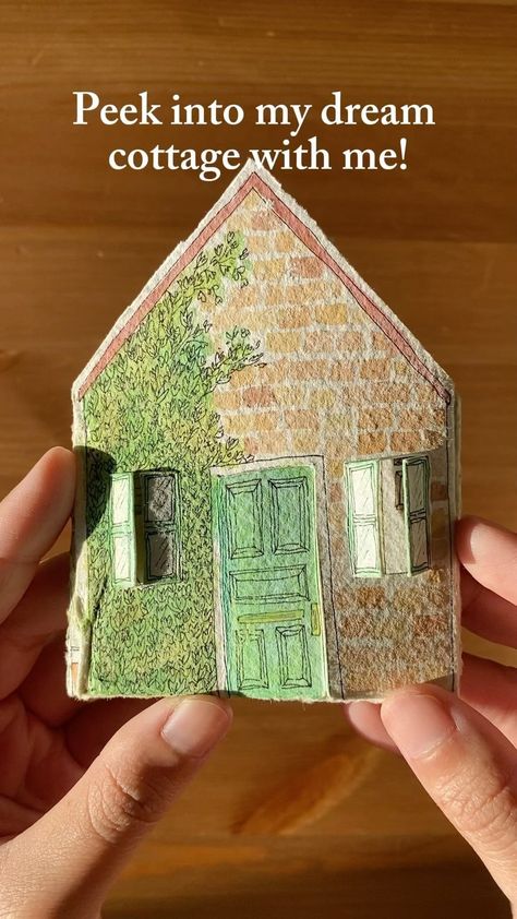 Rachel Kim | Artist and Illustrator | Oh to be a tiny person and live in this cottage! If you’re interested in making this paper dollhouse with me, the full tutorial is… | Instagram Paper Dollhouse, Tiny Person, Storybook Art, Paper Doll House, Paper House, Pop Up Book, Humble Abode, Snail Mail, Cute Crafts