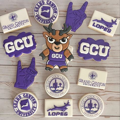 #gcu #gcucookies Gcu Graduation Party, Gcu Graduation, Grad Party Theme, College Grad Party, Grand Canyon University, University Graduation, Graduation Cookies, Dream College, Party Inspo