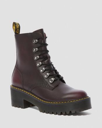 Platform Boots & Shoes | Dr. Martens Official Leona Dr Martens, Doc Martens Leona, Dr Martens Burgundy, Dr Martens Leona, Embossed Boots, Shoes Dr Martens, Dr Martens Boots, Leather Heeled Boots, White Boots