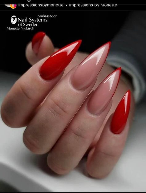 Stilleto Nails Designs, Unghie Sfumate, Kutek Disney, Manikur Kuku, Sassy Nails, Stiletto Nails Designs, Work Nails, Her Nails, Red Nail