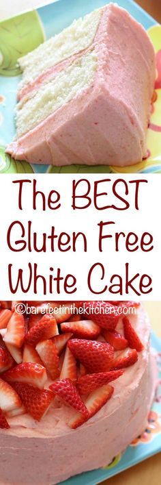 The BEST Gluten Free White Cake doesn't taste "gluten free" at all! get the recipe at barefeetinthekitchen.com Gluten Free White Cake Recipe, Gluten Free White Cake, Weight Watcher Desserts, Patisserie Sans Gluten, Best Gluten Free, Desserts Vegan, Daily Recipes, Gluten Free Sweets, Gluten Free Treats