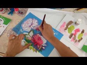 YouTube Watercolor Flowers Tutorial, Stencil Art, Stencil Painting, Flower Tutorial, Learn To Paint, Fabric Painting, Watercolor Flowers, Pencil Drawings, Decoupage