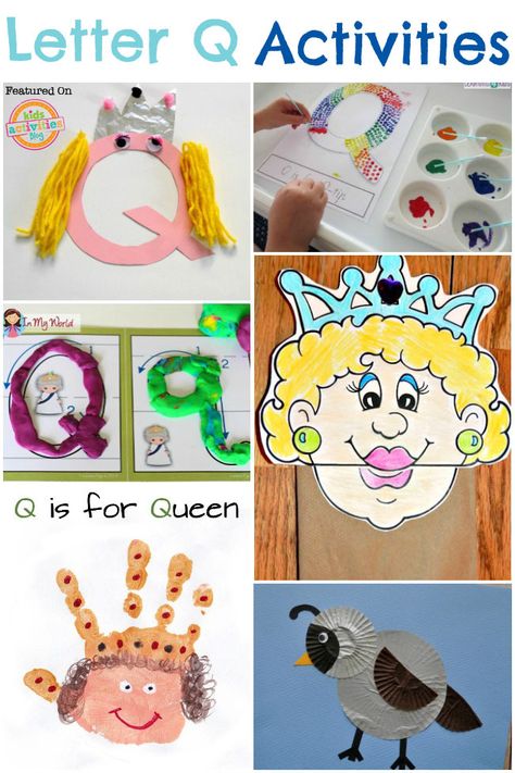 Q Crafts For Preschool, Letter Q Activities, Letter Q Crafts, Preschool Letter Crafts, Summer Preschool Activities, Halloween Crafts Preschool, Preschool Alphabet, February Crafts, Alphabet Learning