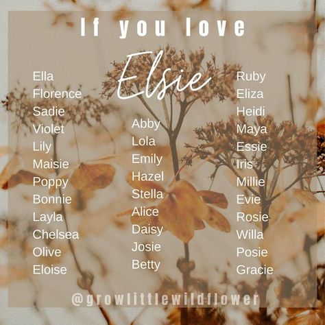 Elsie Name Meaning, Elowyn Baby Name, Names I Adore Aesthetic, Indy Name, Elsie Aesthetic, Elsie Name, Adorable Girl Names, Cowgirl Names, Names I Adore