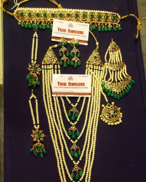 HYDERABADI BRIDEL SET  SATLADA JADAVI JHUMER TEKA SET Arrow Necklace, Quick Saves