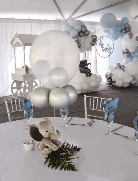 Baby Shower Balloon Centerpiece for baby boy Gender Reveal Balloon Centerpieces, Elephant Baby Shower Centerpieces Boy, Elephant Balloon Centerpiece, Balloon Centerpieces Baby Shower Girl, Elephant Baby Shower Theme Decorations, Balloon Centerpieces Baby Shower Boy, Dumbo Baby Shower Theme Boys, Christening Themes Boy, Elephant Centerpieces For Baby Girl