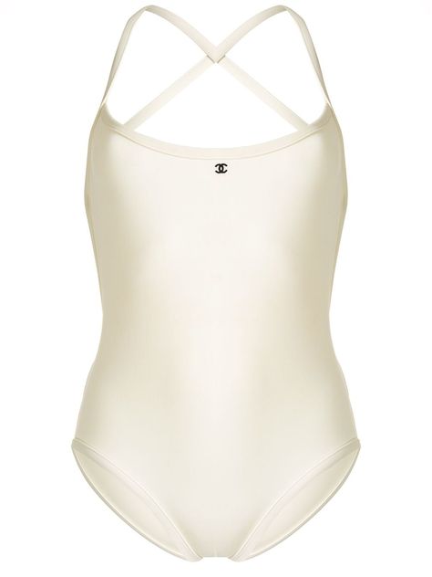 Chanel Pre-Owned 1998 CC swimsuit - White Vivienne Westwood Swimsuit, Bathing Suit White Background, Png Swimsuit, Chanel Bodysuit, Swimsuits White Background, Chanel Bathing Suit, Alexander Wang Swimsuit, Chanel Swimsuit, Designer Suits For Women