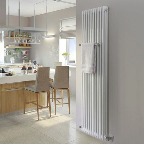 Standing tall at 1802mm, the MHS Multisec Vertical Wall Mounted Radiator is assured to add class and style to any home. Crafted from robust steel tubing and finished in a pristine white, this radiator would complement almost any interior. #traditionalradiators Quality designer radiators at fantasic prices Vertical Radiators Kitchen, Radiator Ideas, Radiators Living Room, Wall Radiators, Tall Radiators, Kitchen Radiator, Vertical Radiator, Column Radiator, Radiators Modern