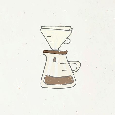 Doodle style coffee drip vector | premium image by rawpixel.com / nunny Drip Coffee Illustration, Draw Coffee, Rain And Coffee, Coffee Doodle, Coffee Drip, Small Icons, Breakfast Coffee, Coffee Illustration, Doodle Style