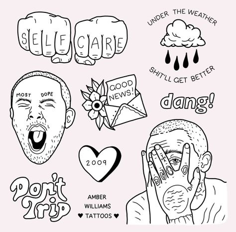 Sticker Sketch, Mac Miller Tattoos, Grunge Tattoo, Sharpie Tattoos, Easy Doodle, Flash Tattoo Designs, Tattoos Geometric, Doodle Tattoo, Spooky Tattoos