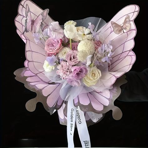 Faster shipping. Better service Wedding Gift Bouquet, Butterfly Bouquet Wrapping, Butterfly Arrangements, Butterfly Flower Bouquet, Gifting Flowers, Butterfly Bouquet, Dekorasi Bohemia, Floristry Design, Gift Wrap Storage