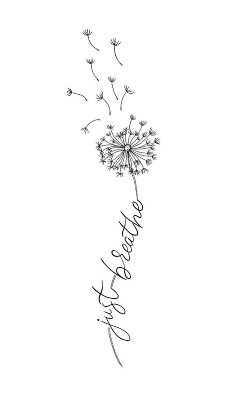 Just Breathe Sunflower Tattoo, Deserving Tattoo, Two Hands Making A Heart Tattoo, Mother Daughter Tattoos Dandelion, Just Breath Tattoos Ideas, Just Breathe With Flower Tattoo, Double Dandelion Tattoo, This To Shall Pass Tattoo Ideas, Feminine Tattoo Ideas Unique