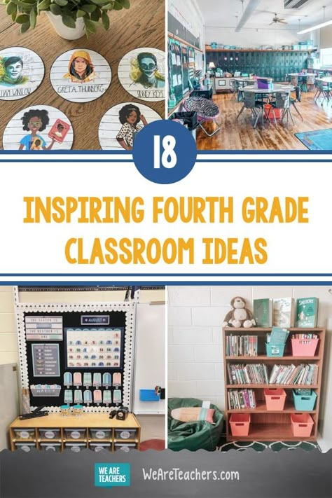 18 Fresh & Fun Fourth Grade Classroom Ideas - We Are Teachers 4th Grade Classroom Setup, Fourth Grade Classroom, Classroom 2023, Second Grade Classroom, 2nd Grade Class, Teaching Second Grade, Classroom Layout, We Are Teachers, Elementary Classroom Decor