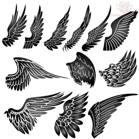 Wings Tattoo Meaning, Cross With Wings Tattoo, Eagle Wing Tattoos, Alas Tattoo, Hanya Tattoo, Supernatural Tattoo, Black Angel Wings, Wing Tattoo Designs, Angel Wings Tattoo