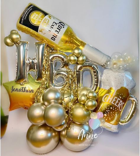 Beer Balloon Decor, Thirsty Thirty, Boot Centerpiece, Balloon Inspiration, Balloons Bouquet, Beer Theme, Balloon Design, Diy Centerpieces, Balloon Bouquet