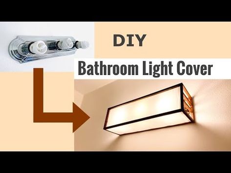 We have Hollywood lighting in our bathrooms, which I hate.   Are there any retailers in the DC area that carry fabric shades that can cover them? I am not in th… Fluorescent Light Covers Diy, Bathroom Light Bar, Diy Vanity Lights, Light Fixture Makeover, Bathroom Light Shades, Bathroom Lighting Diy, Bathroom Recessed Lighting, Vanity Light Shade, Bathroom Light Bulbs