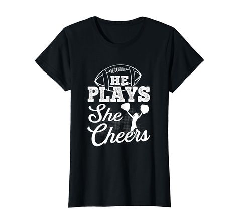 PRICES MAY VARY. This funny Football and Cheerleading Mom Design makes a wonderful Gift for cheerling Mothers who love to be a Cheer Mom! MORE CHEER MOM DESIGNS for different sports at our brandname! This Cheer Mom Shirt for Women makes the perfect Outfit for the Gameday if you love to cheer for your Son or Daugher! Lightweight, Classic fit, Double-needle sleeve and bottom hem Cheer Mom Outfit, Football Son, Funny Sports Shirts, Mom Of Both, Football Mom Gifts, Cheerleading Mom, Cheer Tshirts, Dance Mom Shirts, Cheer Mom Shirts