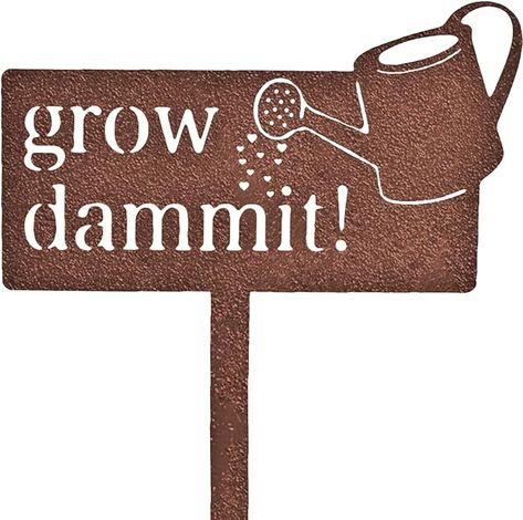 KRONLY Rustic Garden Sign Grow Dammit (17 x 8.66 inch) Rust Plug Weatherproof Garden Decor Outdoor Gifts For Gardeners Men, Gardener Gifts, Gardening Gift Baskets, Dammit Doll, Doll Garden, Gift Baskets For Women, Outdoor Gifts, Outdoor Gift, Garden Stuff