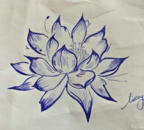 Blue pen flower sketch Blue Lotus Flower Drawing, Lotus Flower Drawing Sketches, Blue Pen Sketches, Lotus Flower Sketch, Blue Pen Drawing, Lotus Sketch, Nature Sketches, Aesthetic Lookbook, Lotus Flower Drawing