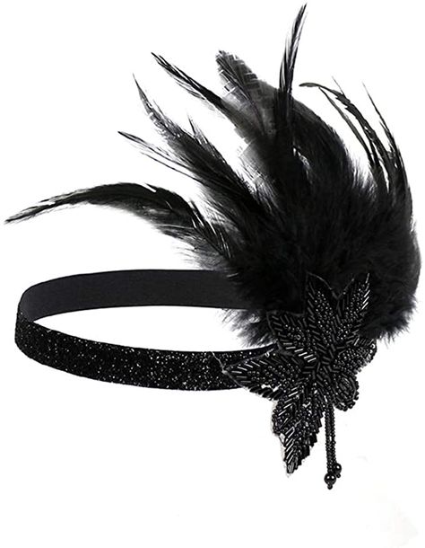 Amazon.com: Women's Flapper Feather Headband 1920s Art Deco Roaring 20s Great Gatsby Headpiece Gatsby Costume Black: Clothing Flapper Girl Costumes, Great Gatsby Headpiece, 1920s Accessories, Flapper Accessories, Gatsby Hair, 1920s Headband, Gatsby Headpiece, Flapper Headpiece, Gatsby Headband