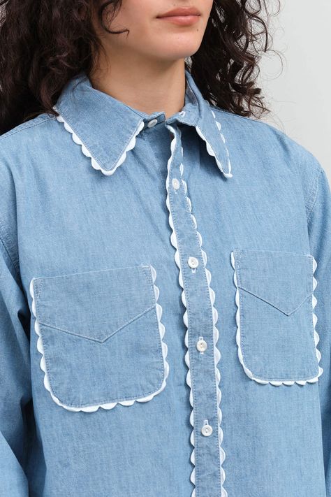 Shirt Detail, Unique Shirt, Perfect Shirt, Sewing Inspiration, Fashion Details, Western Wear, Eminem, Denim Shirt, Look Fashion