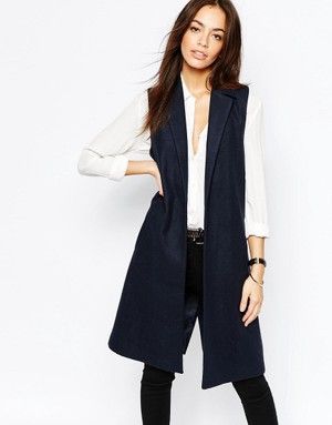 How To Wear Long Sleeveless Coat or Vest Long Black Vest Outfit, Sleeveless Coat Outfit, Sleeveless Cardigan Outfit, Sleeveless Blazer Outfit, Long Vest Outfit, Sleeveless Jackets For Women, Black Vest Outfit, Long Black Vest, Waistcoat Outfit