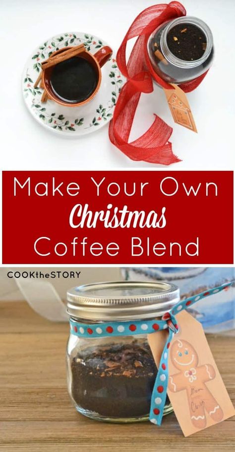 Christmas Coffee Blend Ground Coffee Recipes, Coffee Diy Recipes, Blended Coffee Recipes, Flavored Coffee Recipes, Blended Coffee Drinks, Diy Mixes, Cafe Culture, Homemade Food Gifts, Christmas Spices