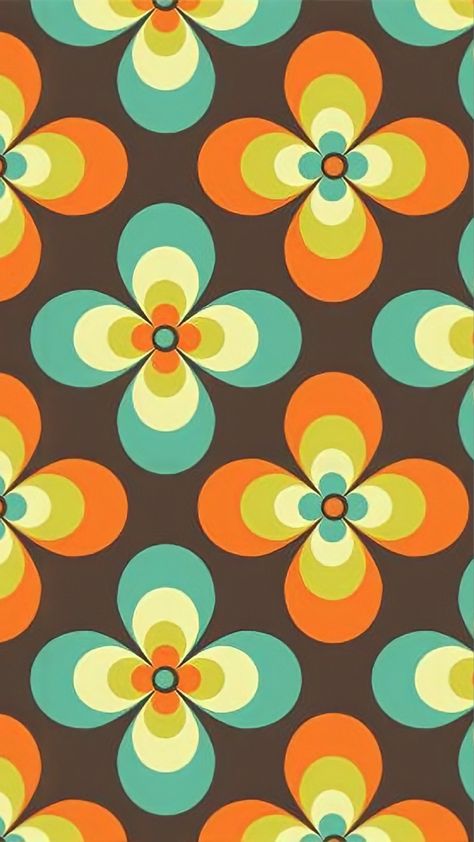 Wallpaper Floor, Retro Kunst, 70s Floral, Hippie Flowers, Motif Vintage, Vintage Hippie, Abstract Flower, Retro Wallpaper, Retro Designs