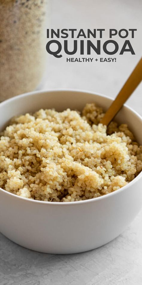 Use your Instant Pot to cook perfect, fluffy, flavorful quinoa every time with this step-by-step recipe. Quinoa is a healthy addition to any salad, bowl, soup, or main dish. Vegan, gluten-free, and healthy! | realandvibrant.com #realandvibrant #instantpot #quinoa #instantpotquinoa Pressure Cooker Quinoa, Instant Pot Quinoa Recipes, Quinoa In Rice Cooker, Quinoa Health Benefits, What Is Quinoa, Fluffy Quinoa, Instant Pot Quinoa, Quinoa Benefits, Easy Quinoa