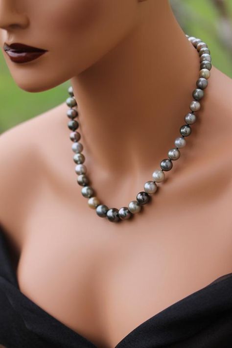 Black Tahitian Pearls Tahitian Pearl strand Multicolor | Etsy Dark Pearl Necklace, Black Tahitian Pearls, Tahitian Pearls Jewelry, Tahitian Pearl Pendant, Lady Luxury, Jewellery Art, Black Pearl Necklace, Tiger Eye Jewelry, Dream Aesthetic