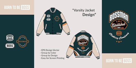 Cool Varsity Jacket Designs, Back Of Varsity Jacket, Varsity Jacket University, Senior Varsity Jacket Design, Design Jacket Ideas, Varsity Patch Ideas, Custom Varsity Jacket Ideas, Varsity Back Design, Varsity Logo Design